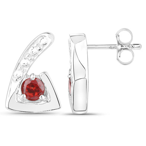 0.44 Carat Genuine Garnet .925 Sterling Silver Earrings by Bids.com