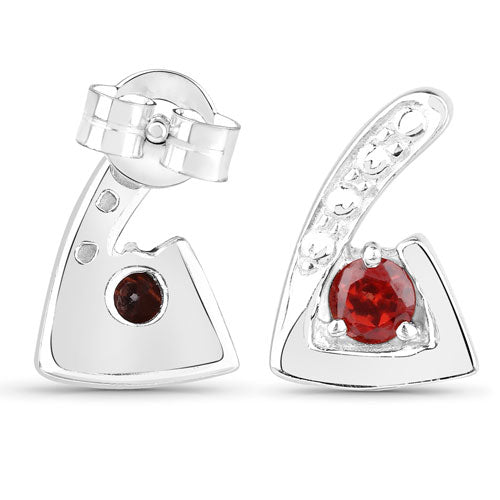 0.44 Carat Genuine Garnet .925 Sterling Silver Earrings by Bids.com