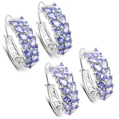 3.92 Carat Genuine Tanzanite .925 Sterling Silver Earrings by Bids.com