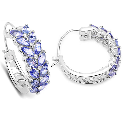 3.92 Carat Genuine Tanzanite .925 Sterling Silver Earrings by Bids.com