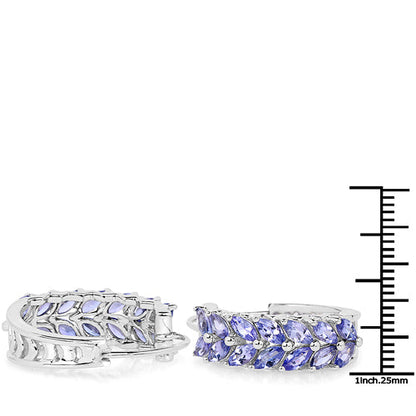 3.92 Carat Genuine Tanzanite .925 Sterling Silver Earrings by Bids.com