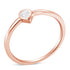 14K Rose Gold Plated .925 Sterling Silver 1/20 Carat Diamond Teardrop Pear-Shaped Miracle Set Petite Fashion Ring (J-K Color, I1-I2 Clarity) - Size 6 by Bids.com