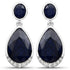7.90 Carat Dyed Sapphire and White Diamond .925 Sterling Silver Earrings by Bids.com