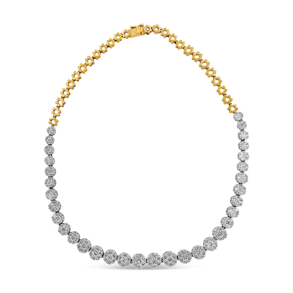 IGI Certified 14K Yellow Gold 14 3/4 cttw Pave Set Round-Cut Diamond Riviera Necklace (F-G Color, S2-I1 Clarity) by Bids.com