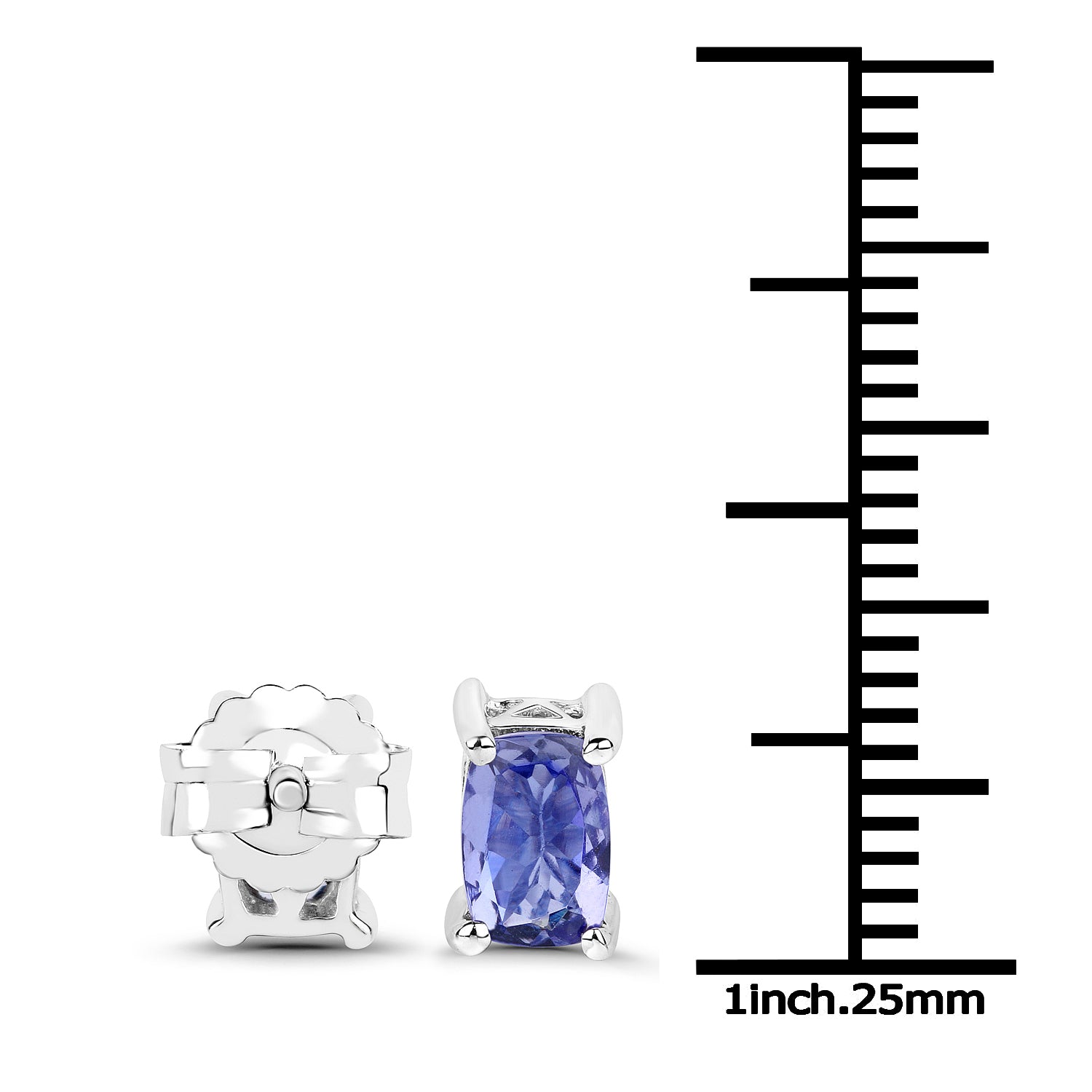 1.06 Carat Genuine Tanzanite .925 Sterling Silver Earrings  DestGlow