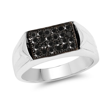 0.42 Carat Genuine Black Diamond .925 Sterling Silver Ring by Bids.com
