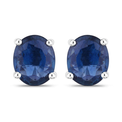 0.68 Carat Genuine Blue Sapphire 14K White Gold Earrings  DestGlow