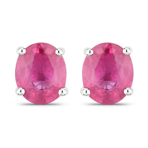 0.60 Carat Genuine Ruby 14K White Gold Earrings by Bids.com