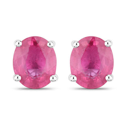 0.60 Carat Genuine Ruby 14K White Gold Earrings by Bids.com