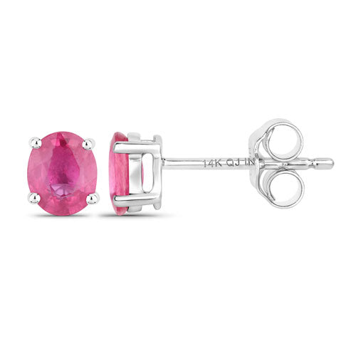 0.60 Carat Genuine Ruby 14K White Gold Earrings by Bids.com