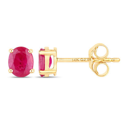0.60 Carat Genuine Ruby 14K Yellow Gold Earrings by Bids.com