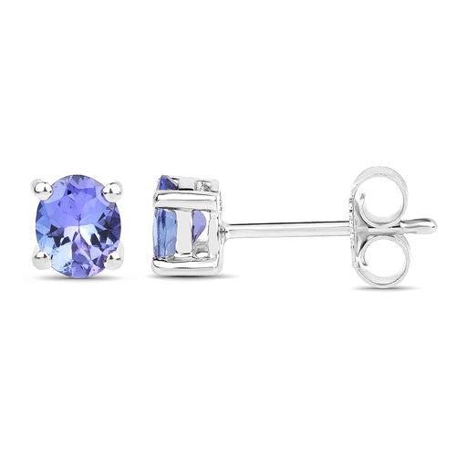 0.66 Carat Genuine Tanzanite .925 Sterling Silver Earrings  DestGlow