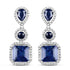 11.62 Carat Dyed Sapphire .925 Sterling Silver Earrings 