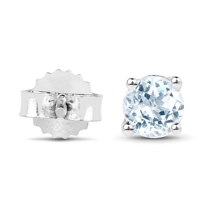 0.64 Carat Genuine Blue Topaz .925 Sterling Silver Earrings  DestGlow