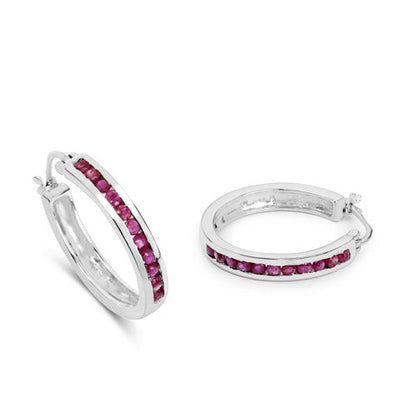 0.99 Carat Genuine Ruby .925 Sterling Silver Earrings  DestGlow