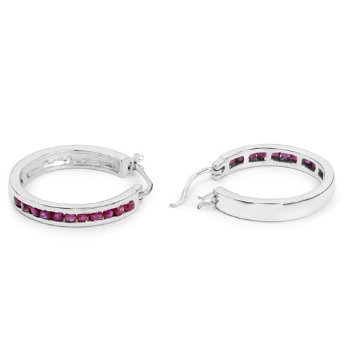 0.99 Carat Genuine Ruby .925 Sterling Silver Earrings  DestGlow