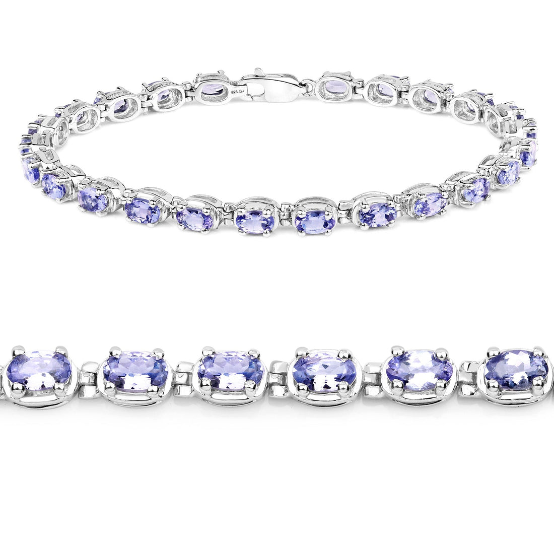 6.00 Carat Genuine Tanzanite .925 Sterling Silver Bracelet by Bids.com