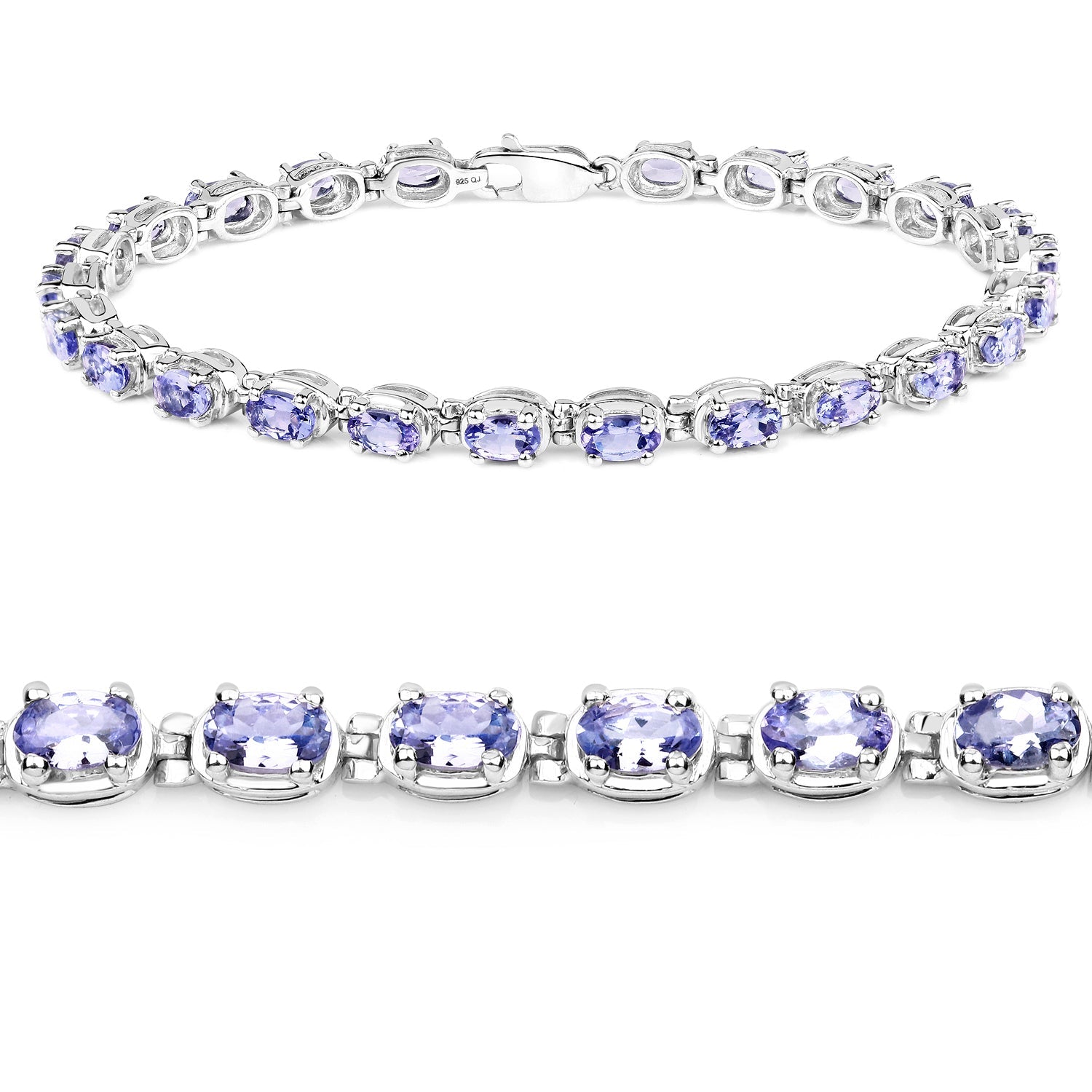 6.00 Carat Genuine Tanzanite .925 Sterling Silver Bracelet by Bids.com