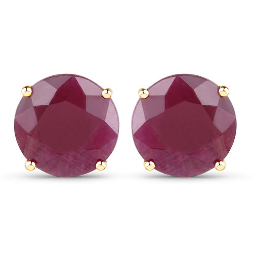 7.40 Carat Genuine Ruby 14K Yellow Gold Earrings by Bids.com
