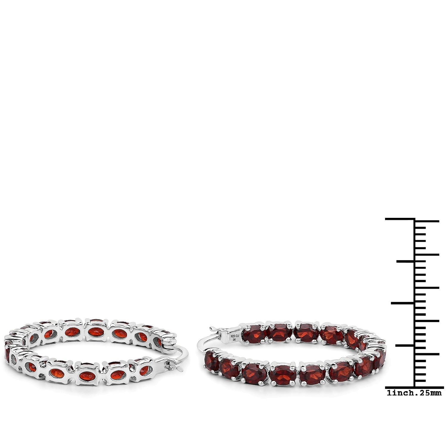 6.00 Carat Genuine Garnet .925 Sterling Silver Earrings  DestGlow