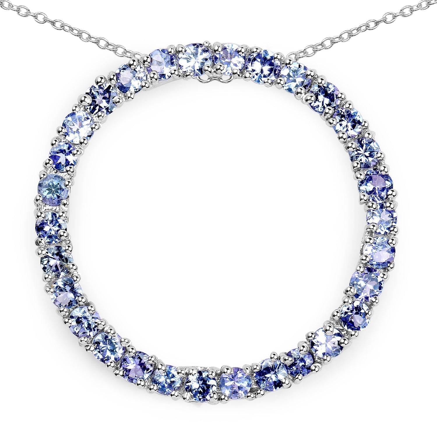 3.00 Carat Genuine Tanzanite .925 Sterling Silver Pendant  DestGlow
