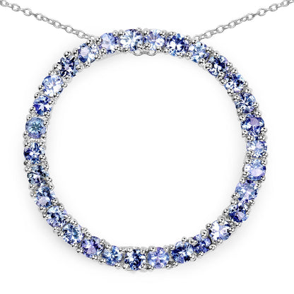 3.00 Carat Genuine Tanzanite .925 Sterling Silver Pendant  DestGlow