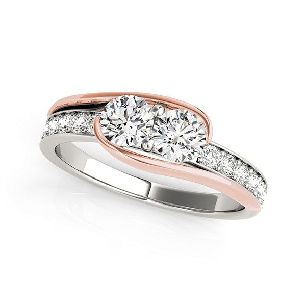 Two Stone Diamond Ring in 14k White And Rose Gold (3/4 cttw) by Bids.com