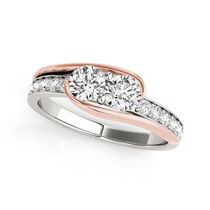 Two Stone Diamond Ring in 14k White And Rose Gold (3/4 cttw) by Bids.com