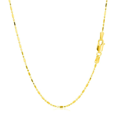 14k Yellow Gold Diamond-Cut Alternating Bead Chain 1.2mm by Bids.com