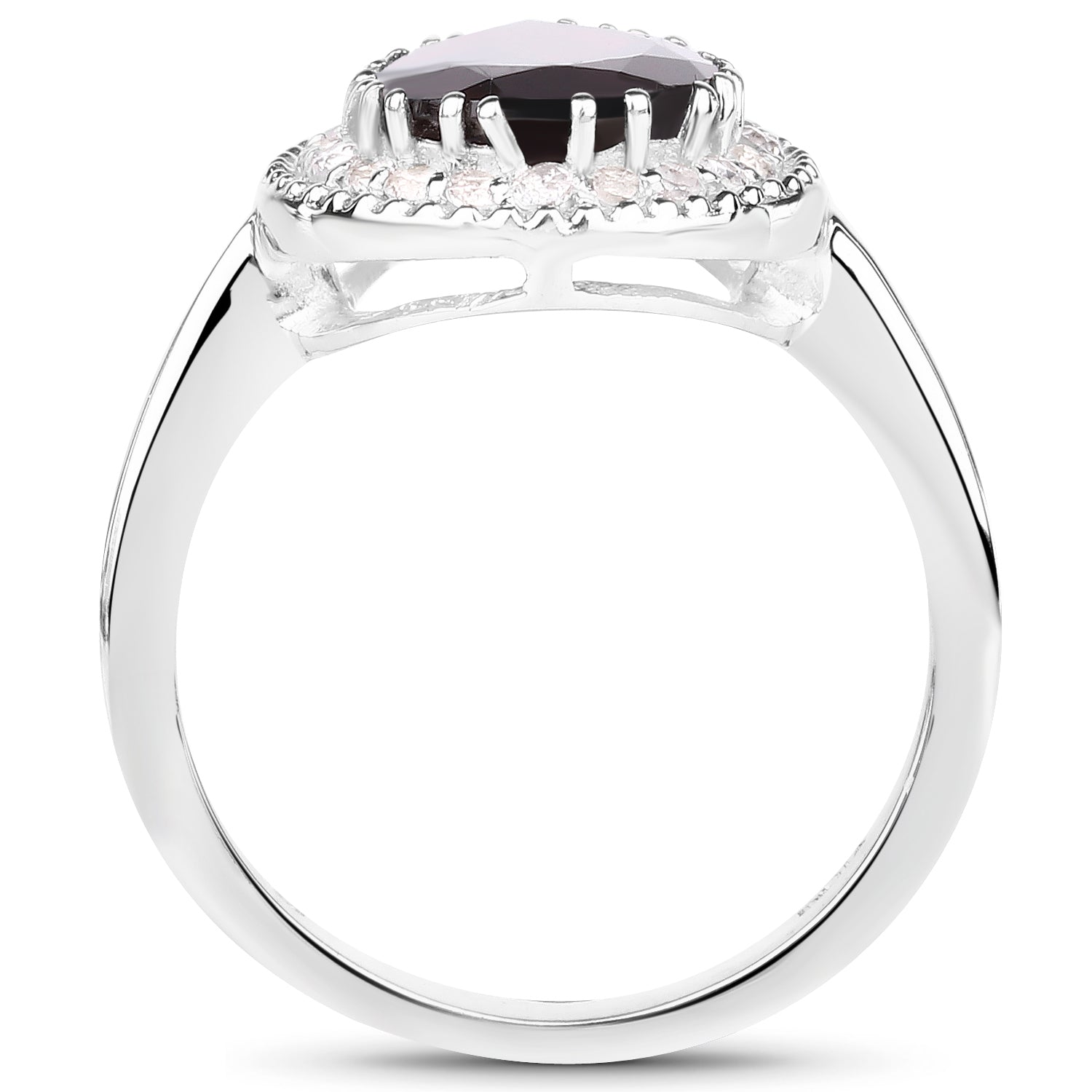 3.94 Carat Genuine Garnet &amp; White Topaz .925 Sterling Silver Ring  DestGlow
