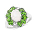 2.93 Carat Genuine Ethiopian Opal, Chrome Diopside & White Topaz .925 Sterling Silver Ring by Bids.com