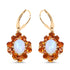 14K Yellow Gold Plate 5.42 Carat Genuine Ethiopian Opal Citrine & White Topaz .925 Silver Earring by Avera Group