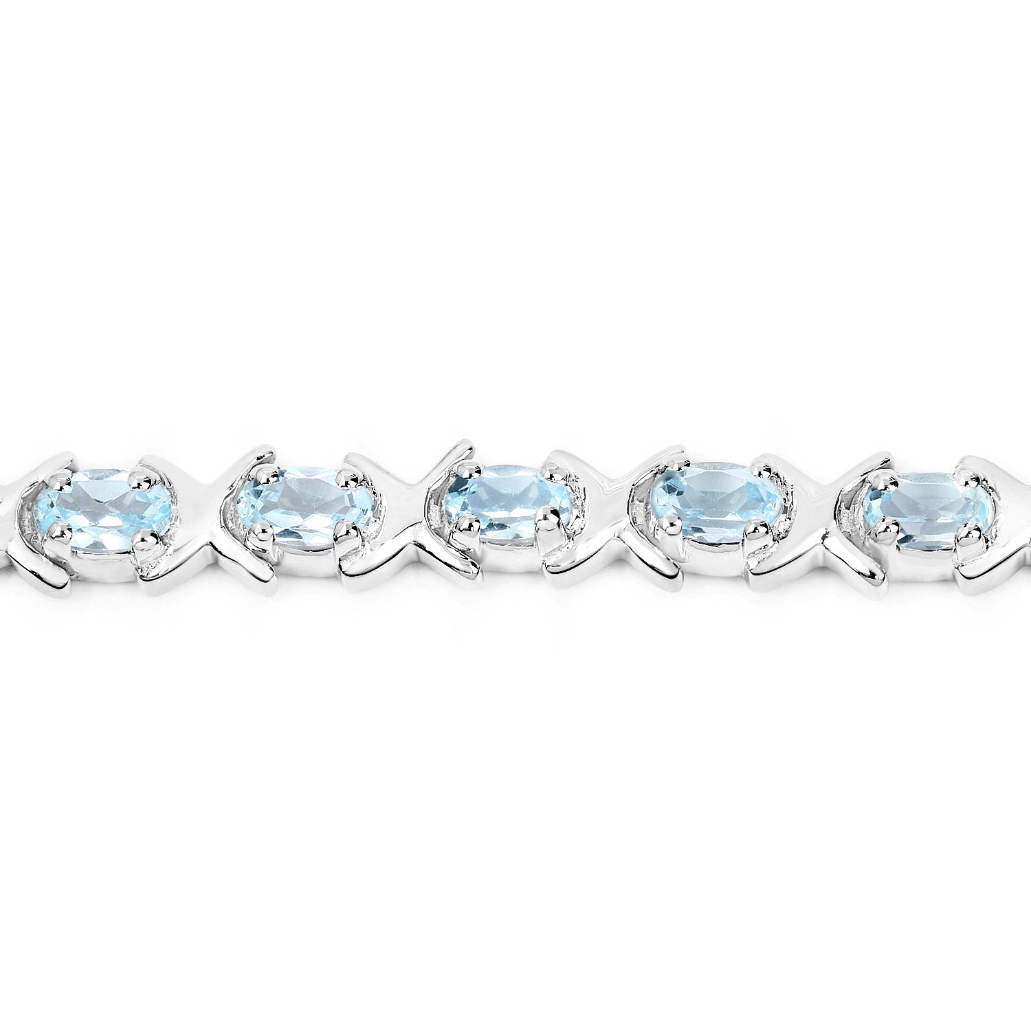 5.75 Carat Genuine Blue Topaz .925 Sterling Silver Bracelet  DestGlow