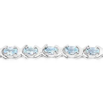 5.75 Carat Genuine Blue Topaz .925 Sterling Silver Bracelet  DestGlow