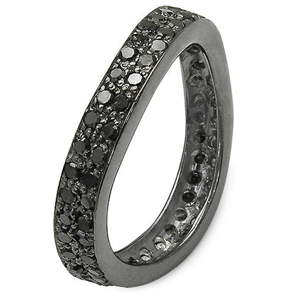 1.11 Carat Genuine Black Diamond .925 Sterling Silver Ring by Bids.com