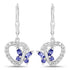 0.50 Carat Genuine Tanzanite and Created White Sapphire .925 Sterling Silver Earrings  DestGlow