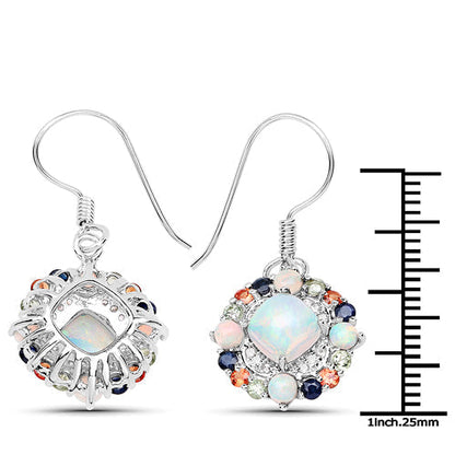 4.73 Carat Genuine Multi Stone .925 Sterling Silver Earrings  DestGlow