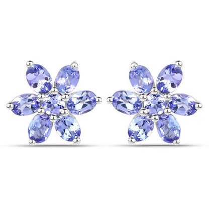 2.24 Carat Genuine Tanzanite .925 Sterling Silver Earrings  DestGlow