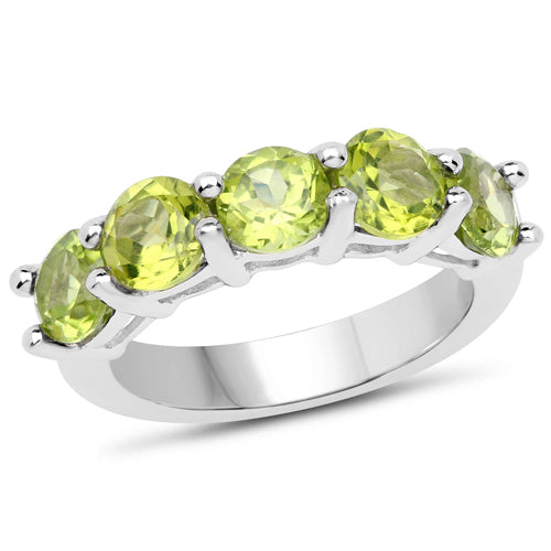 3.25 Carat Genuine Peridot .925 Sterling Silver Ring by Bids.com