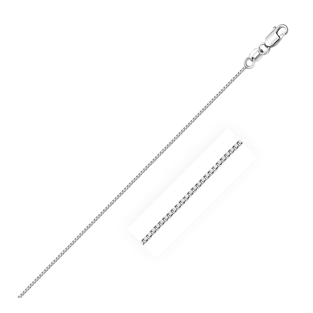 18k White Gold Box Chain 0.6mm by Bids.com
