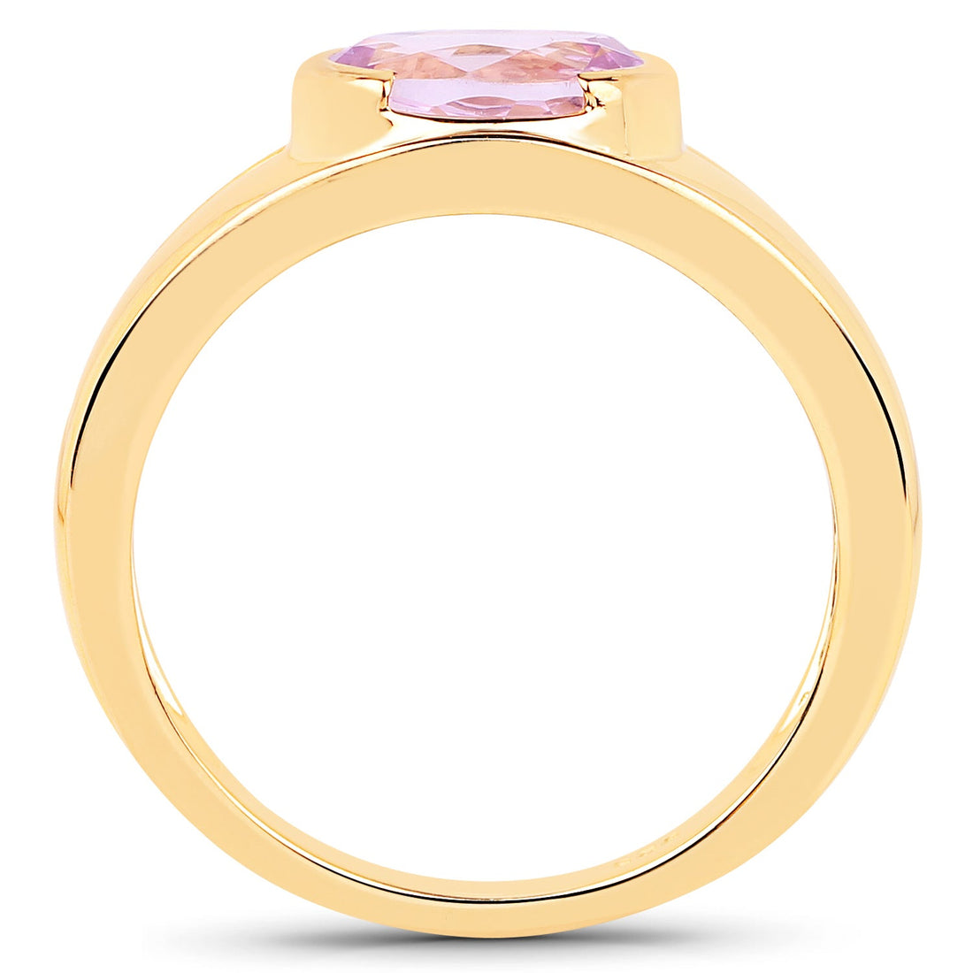 14K Yellow Gold Plated 2.40 Carat Genuine Kunzite .925 Sterling Silver Ring by Bids.com