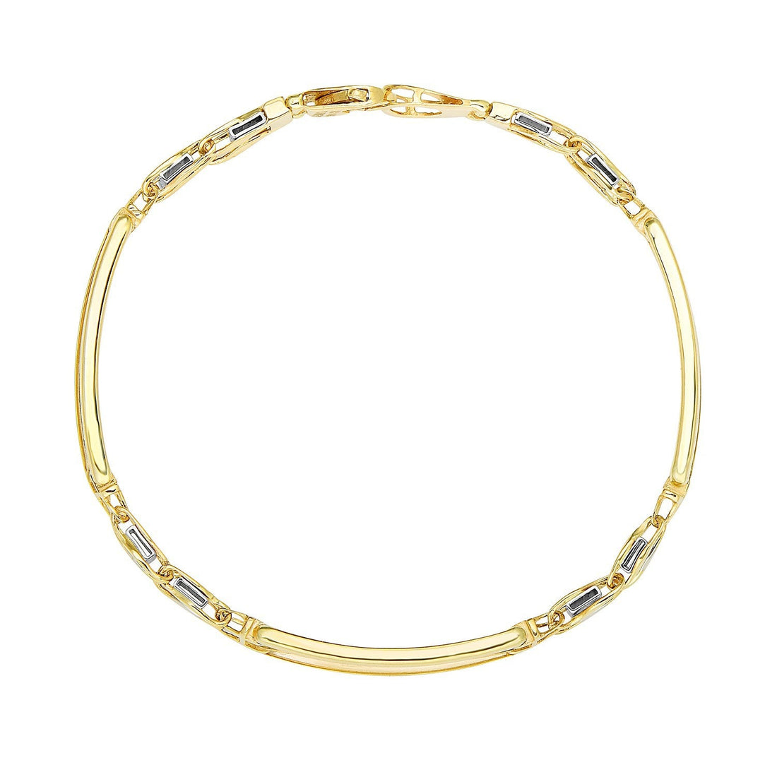 14k Two-Tone Gold Fancy Bar Style Men&