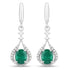 0.70 Carat Genuine Zambian Emerald and White Diamond 14K White Gold Earrings by Avera Group