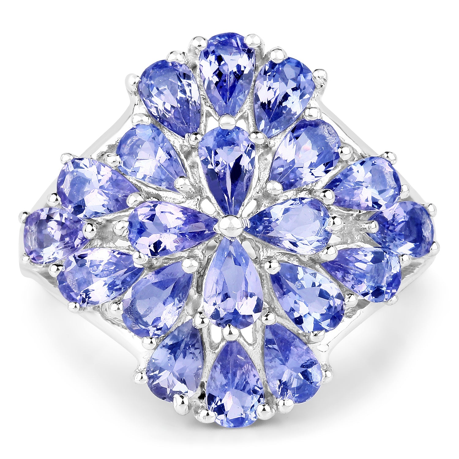 4.20 Carat Genuine Tanzanite .925 Sterling Silver Ring by Bids.com