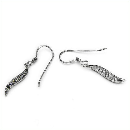 0.16 Carat Genuine Black Diamond .925 Sterling Silver Earrings by Bids.com