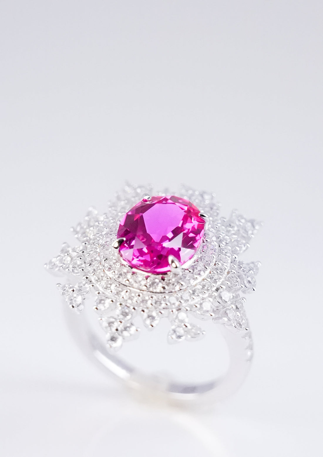 Exquisite Pink Sapphire Ring - Pink Snowflake by LINTICO