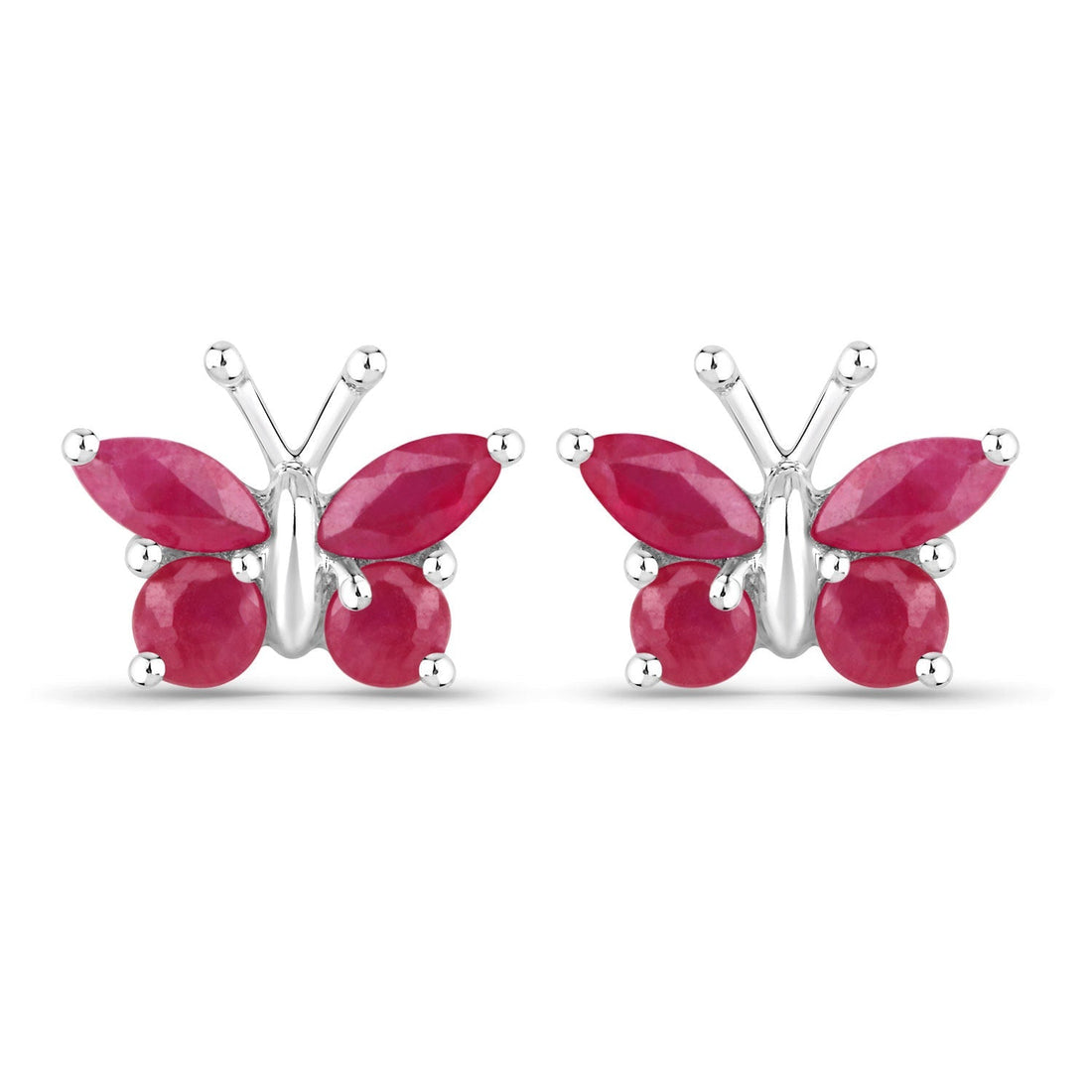 0.63 Carat Genuine Ruby .925 Sterling Silver Earrings  DestGlow