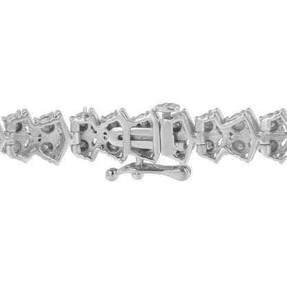 .925 Sterling Silver 1.0 cttw Diamond "Arrow" Shape Tennis Link Bracelet (I-J Color, I3 Clarity) -7.25" by Bids.com