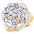 14K Yellow Gold Plated 1.52 Carat Genuine Tanzanite .925 Sterling Silver Ring by Bids.com