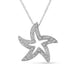 .925 Sterling Silver Prong-Set Diamond Accent Starfish 18" Pendant Necklace (I-J Color, I1-I2 Clarity) by Bids.com